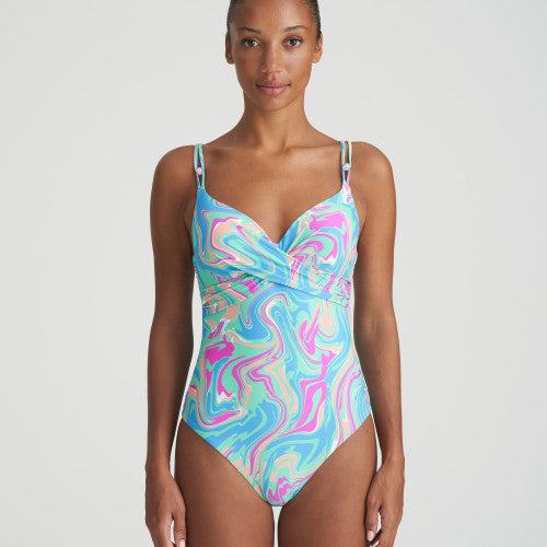 Maillot de Bain 1 piece Decollete Plongeant ARUBANI Ocean Swirl Marie Tendances lingerie